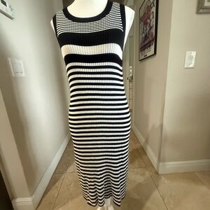 Tommy Bahama black and white Striped Sleeveless Dress